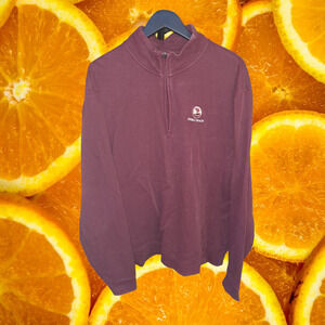 Ahead Pebble‎ Beach 1/4 Zip Maroon Long Sleeve Sweatshirt Size 2XL
